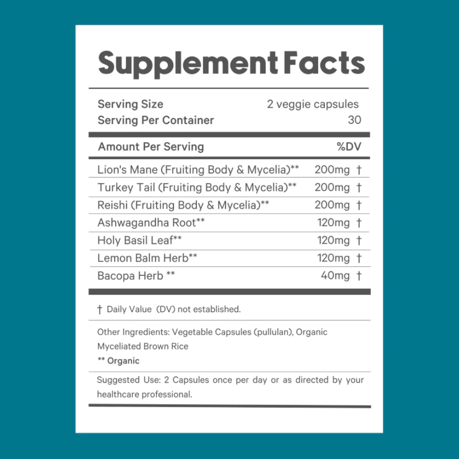 Adaptogen balance Support Supplement Vitality Support tastermonial sale  ingredients Supplement Facts 