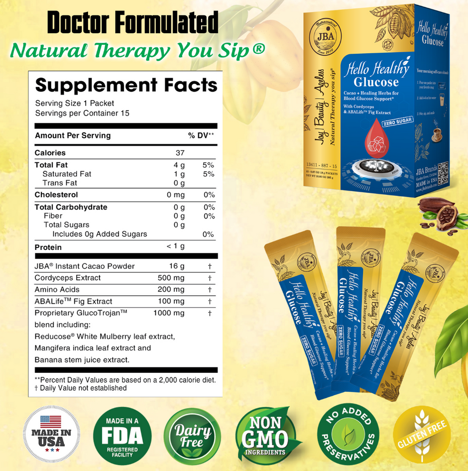 JBA Hello Healthy Glucose Cacao - Drink Additive