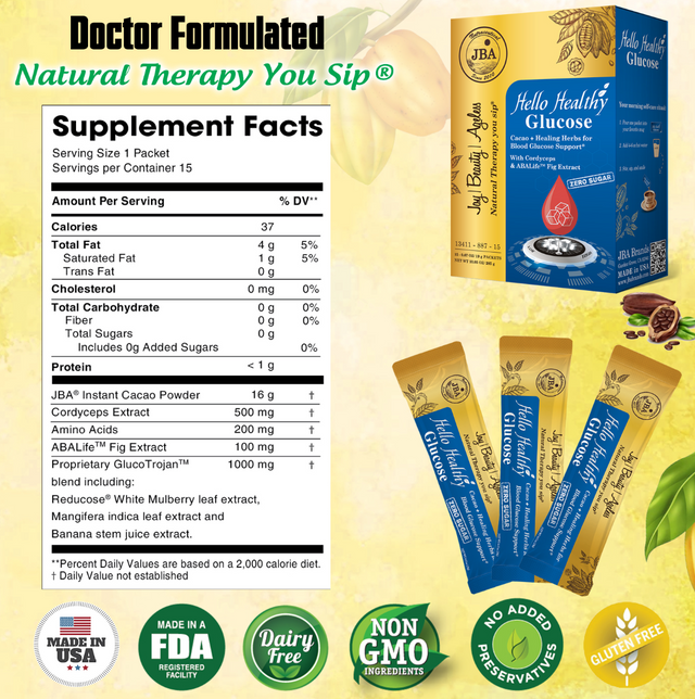 JBA Hello Healthy Glucose Cacao - Drink Additive