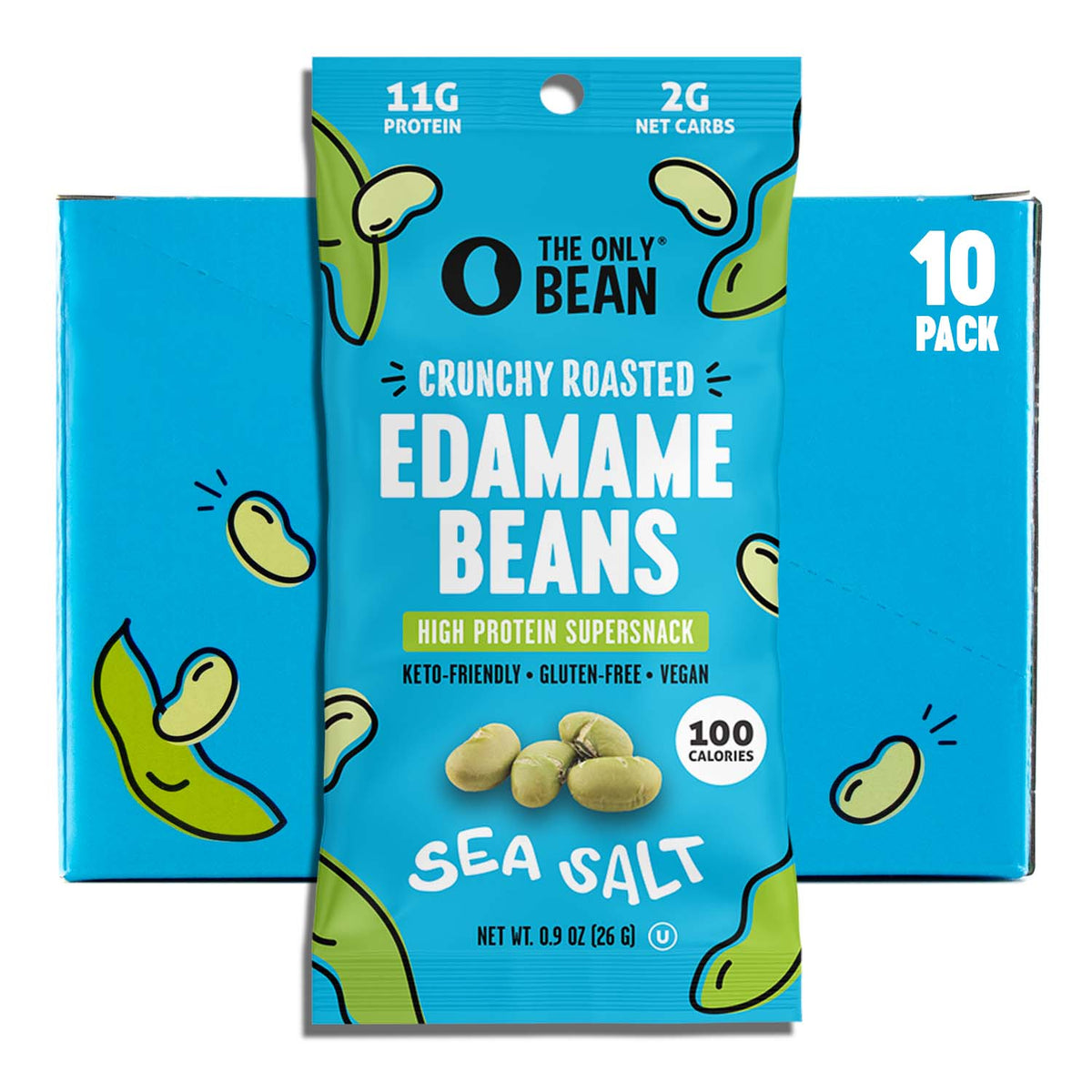 [The Only Bean] Crunchy Sea Salt Roasted Edamame Beans | 0.9oz | 1 Bag