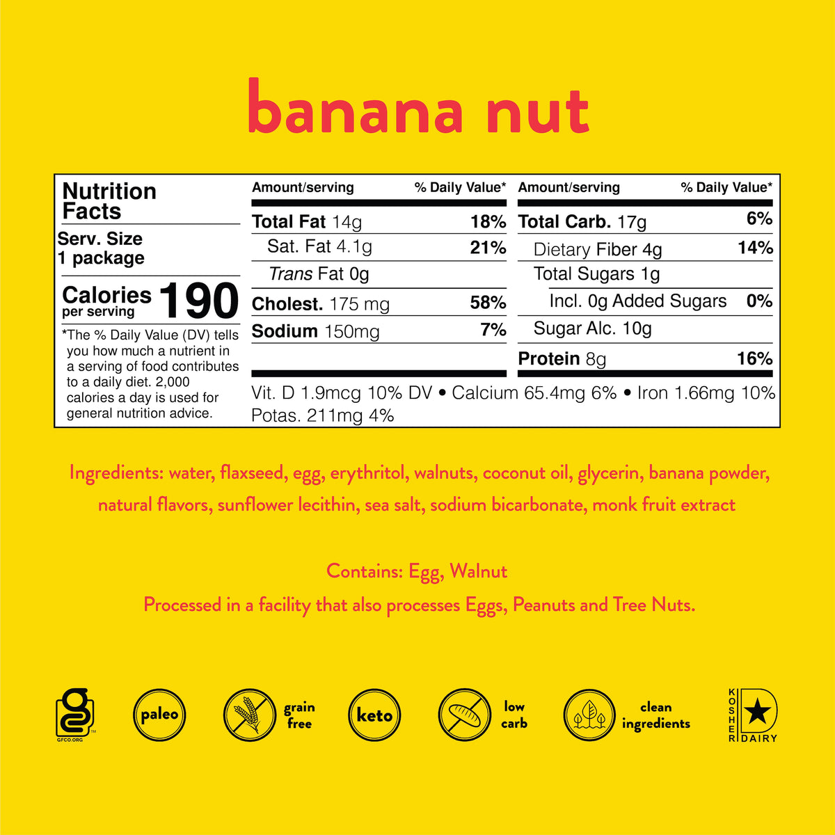 [Nush] Keto-Friendly Banana Nut Cake | 2.1 oz | 1 Cake