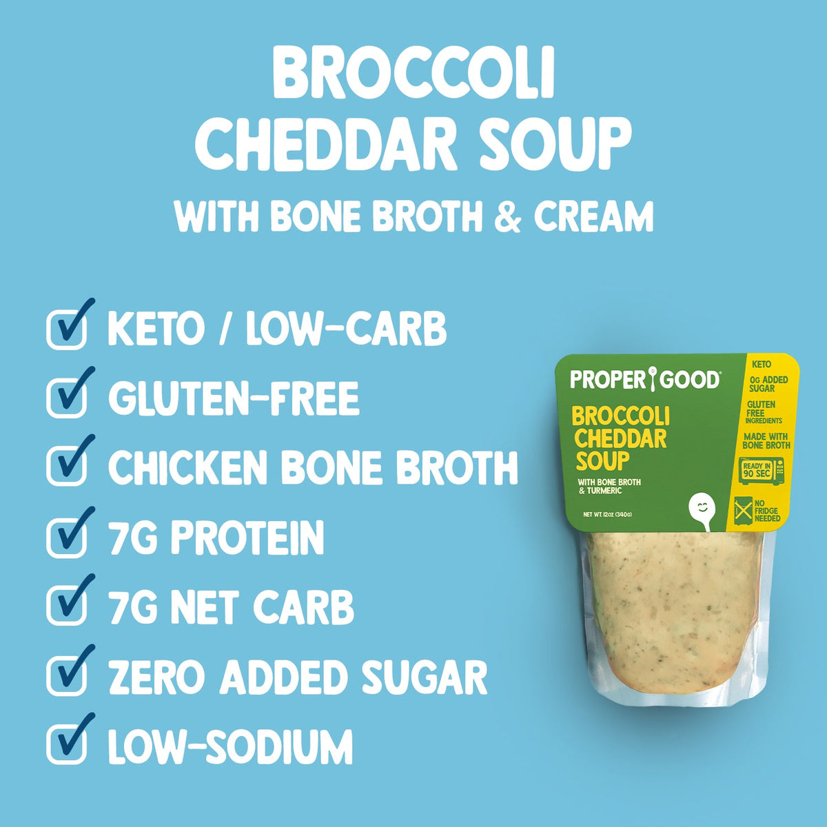 [Proper Good] Broccoli Cheddar Soup | 340g | 1 Pouch