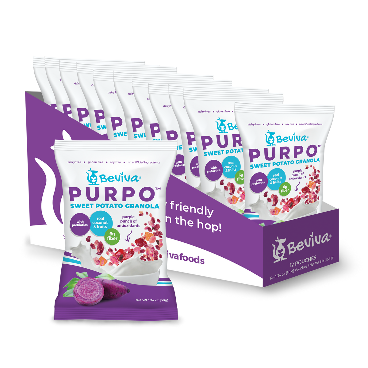 [Beviva] PURPO Granola Pouch I 1.34 oz each I 8 Pack exclusive at