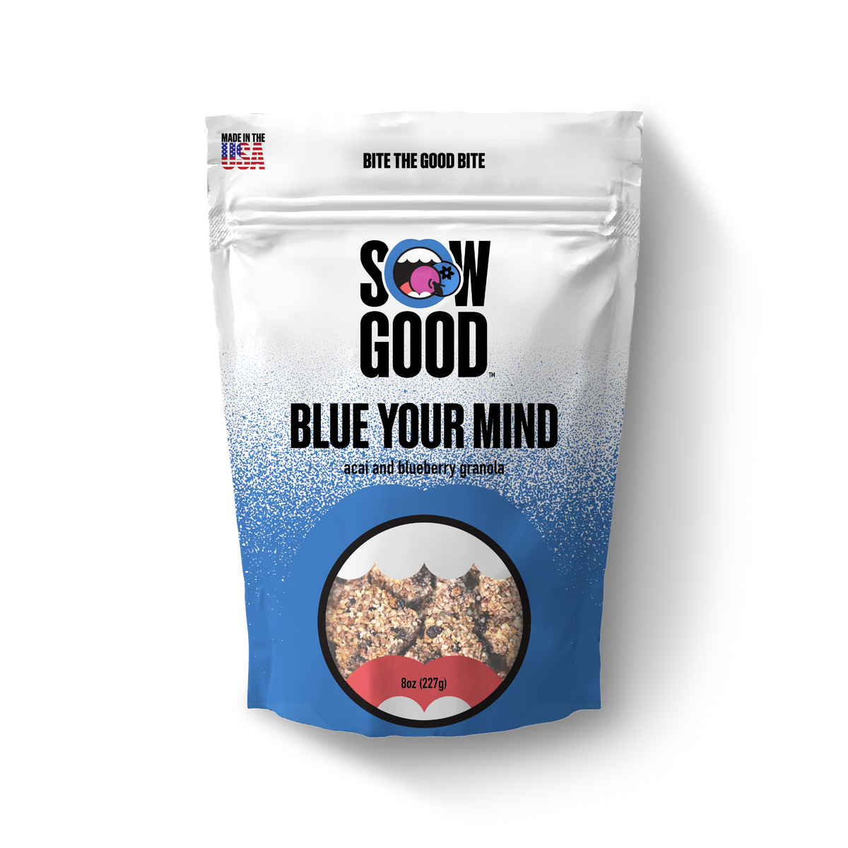 [Sow Good] Blue Your Mind Granola (Blueberry &amp; Acai) | 8oz | 1 bag