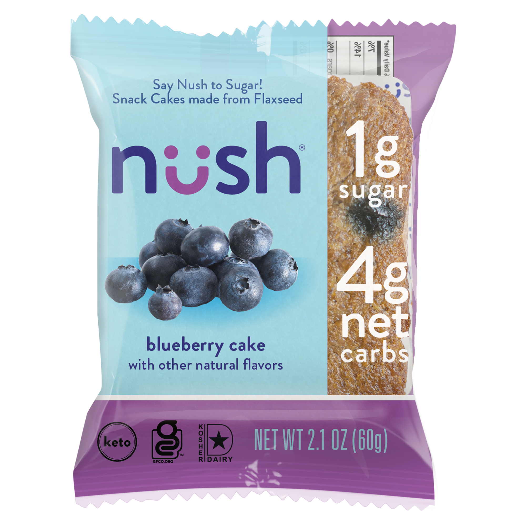 [Nush] Low-Carb Blueberry Cake | 2.1 oz | 1 Cake
