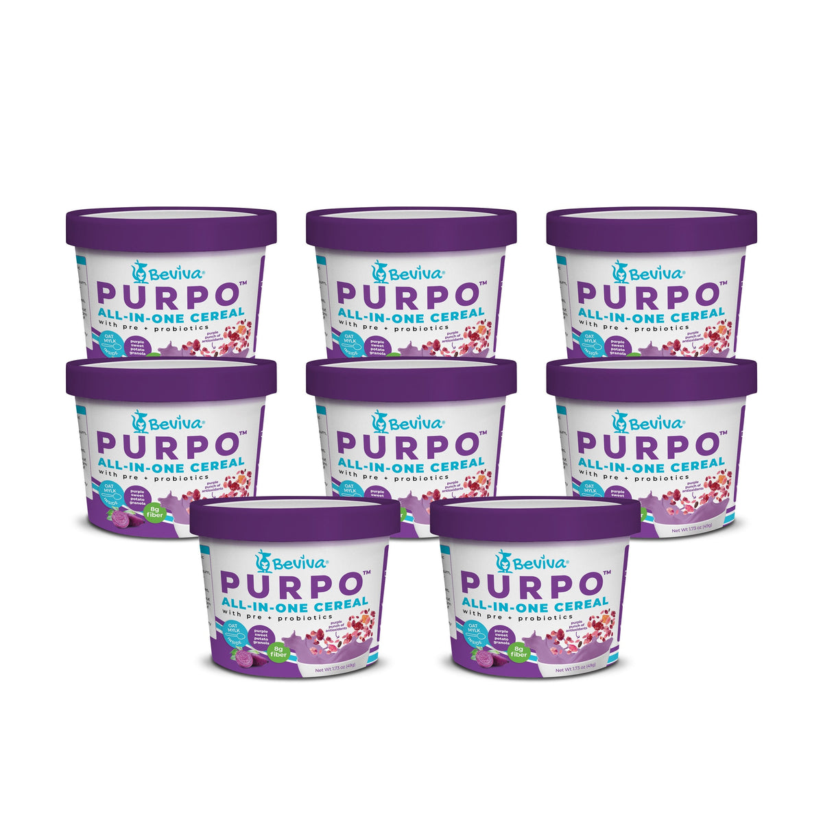 [Beviva] PURPO All-in-One Cereal Cup I 1.73 oz each I 24 Pack