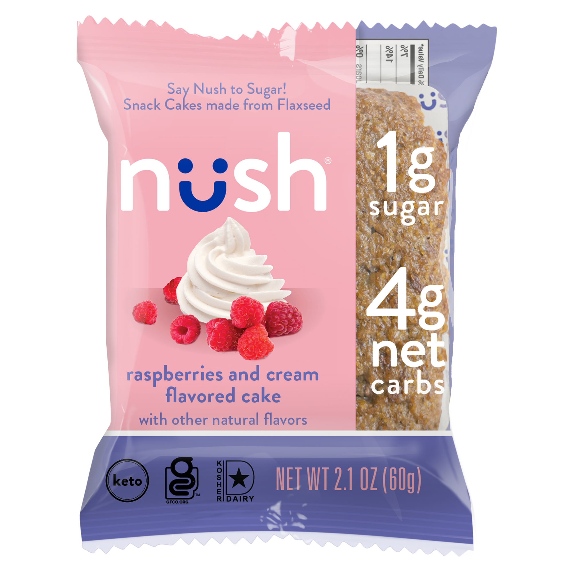 [Nush] Low Carb Raspberries and Cream Cake | 2.1oz | 1 Cake