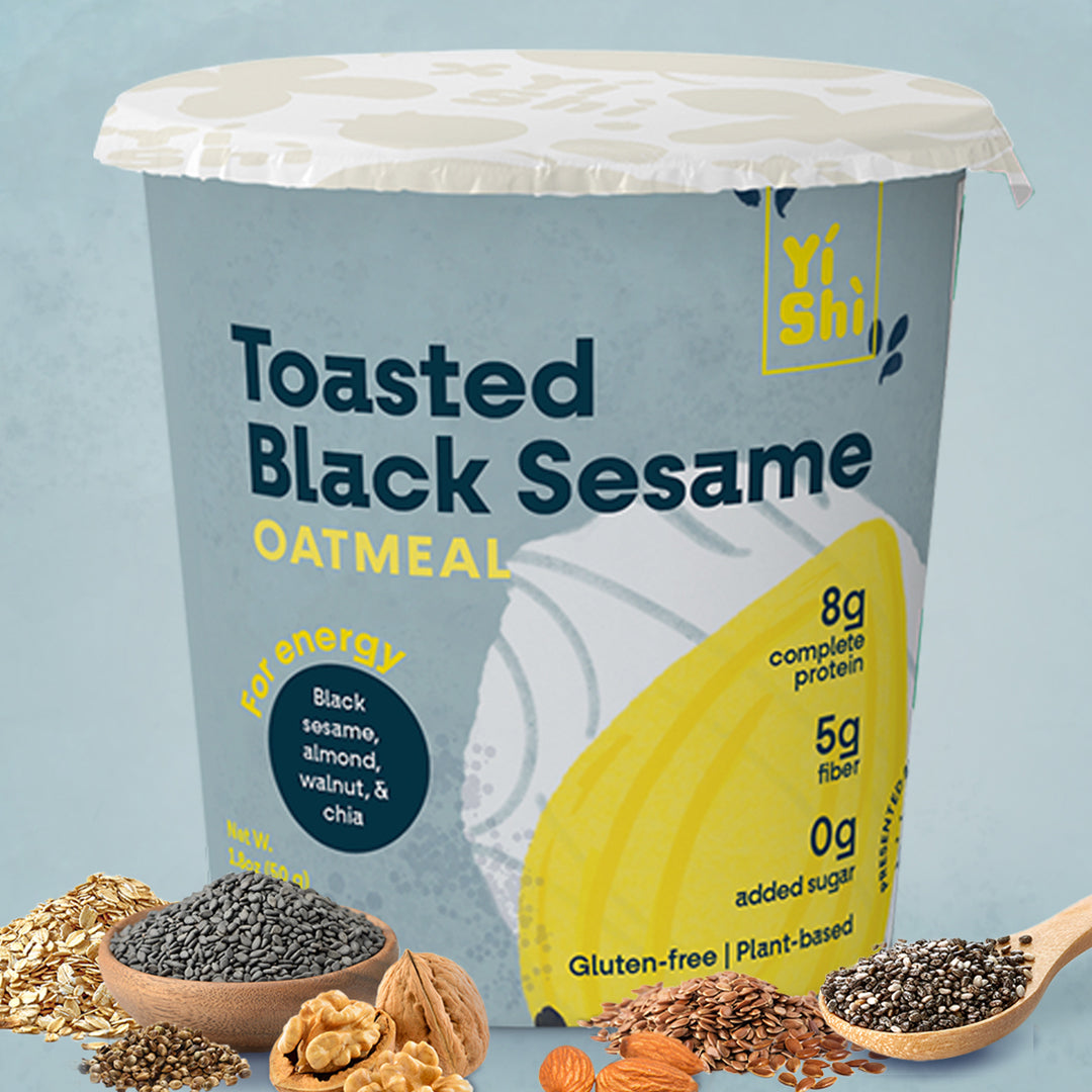 [Yishi] Toasted Black Sesame Oatmeal Cups | 50g | 1 Cup