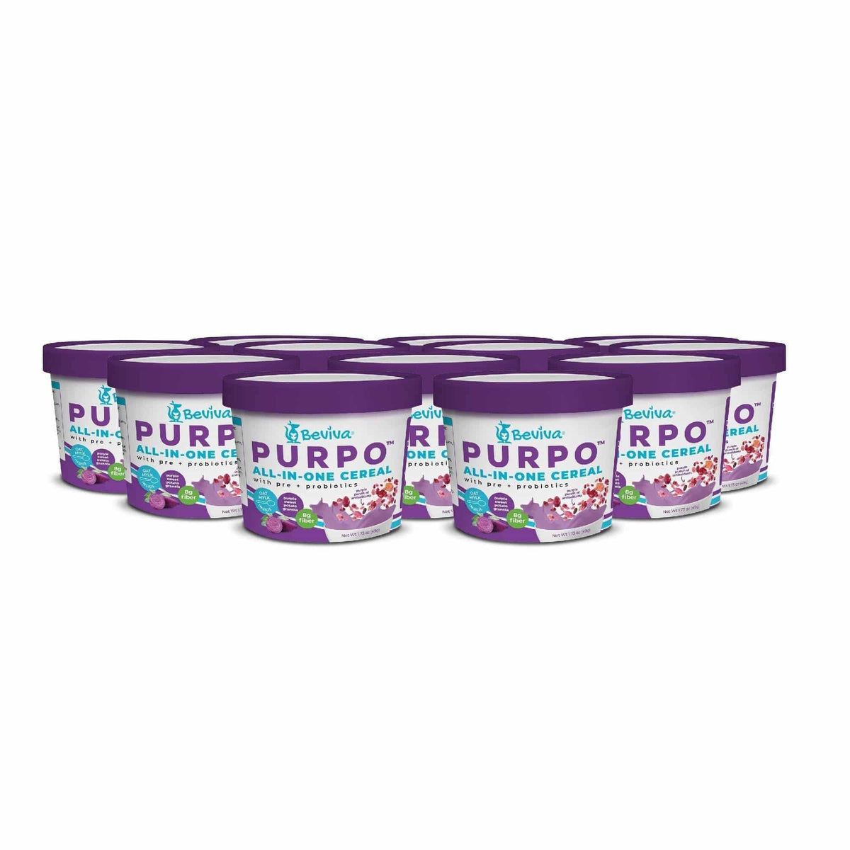 [Beviva] PURPO All-in-One Cereal Cup I 1.73 oz each I 8 Pack exclusive
