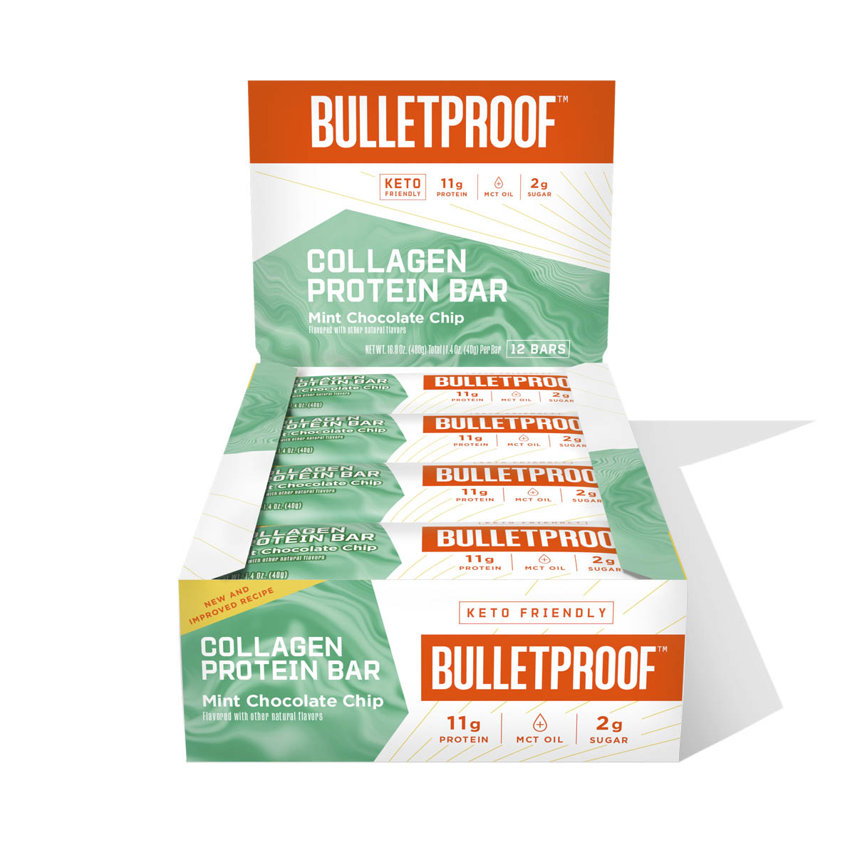 [Bulletproof] Mint Chocolate Chip Collagen Protein Bar | 40g | 1 Bar
