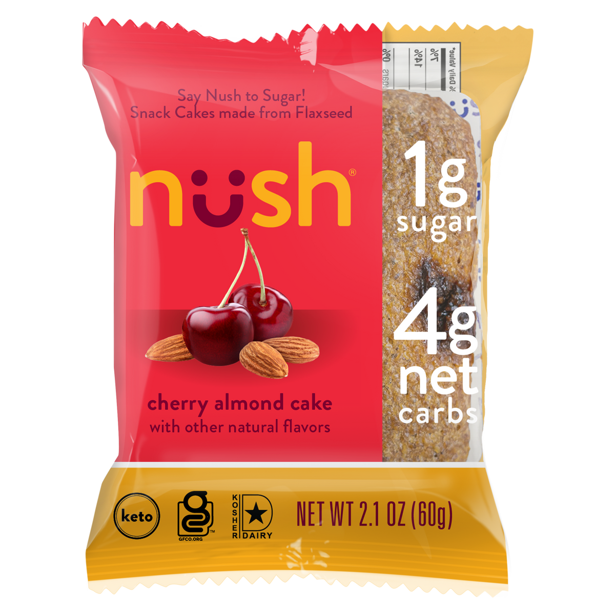 [Nush] Low Carb Cherry Almond Cake | 2.1oz | 1 Cake