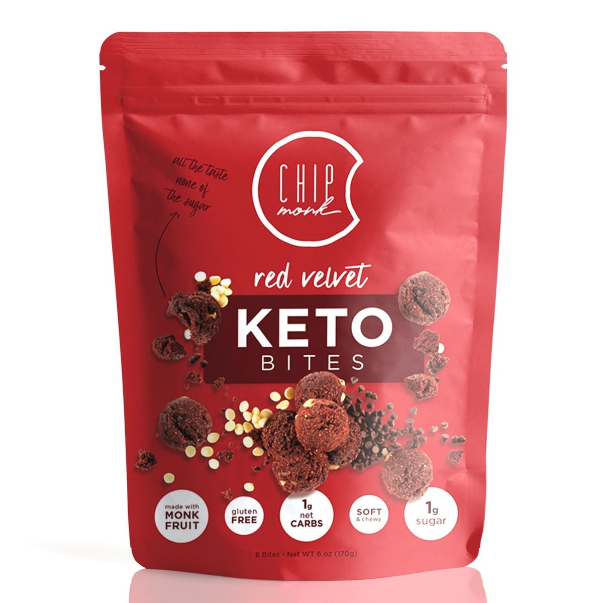 [ChipMonk Baking] Red Velvet Keto Cookie Bites | 6oz | 1 Bag