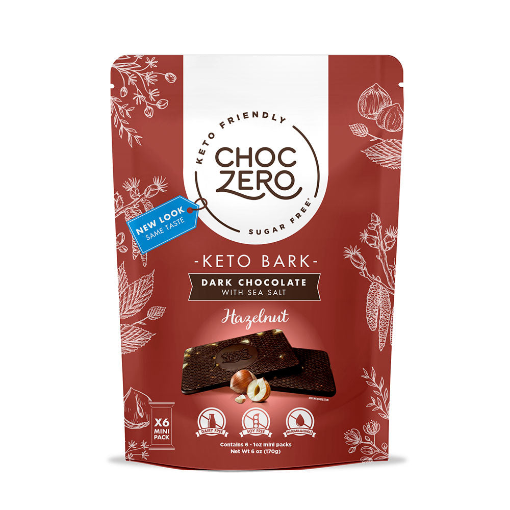 [Choc Zero] Dark Chocolate Hazelnut Keto Bark | 6oz | 1 Bag