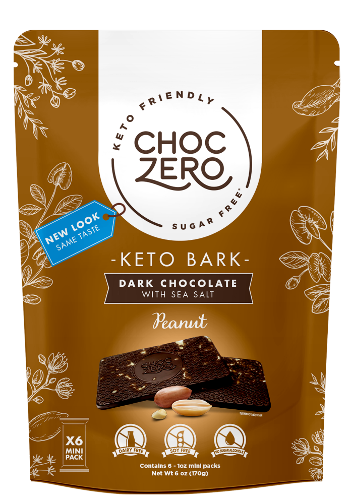 [Choc Zero] Dark Chocolate Peanut Keto Bark | 6oz | 1 Bag