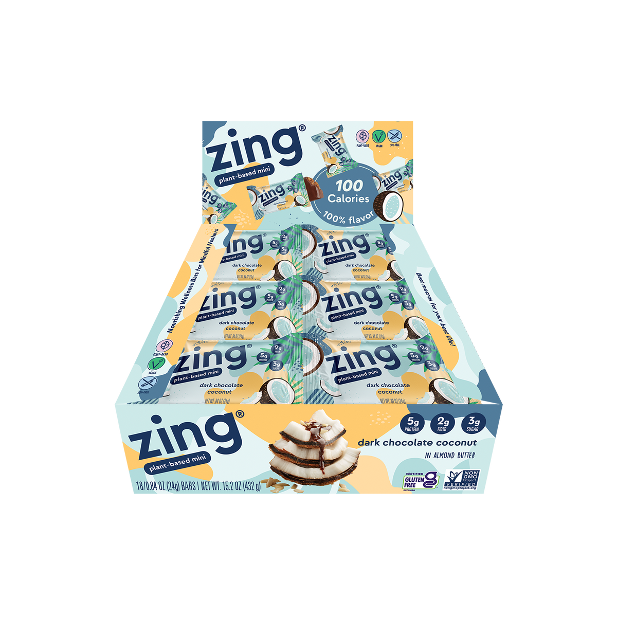 [Zing Bars] Dark Chocolate Coconut Zing Minis - 1 Bar