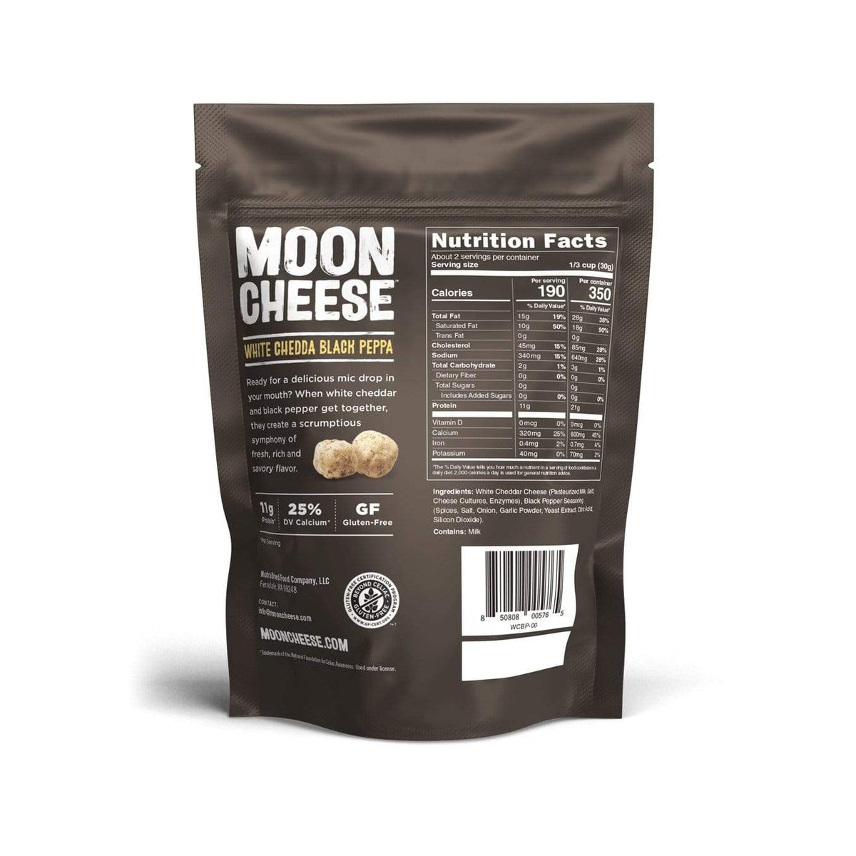 [Moon Cheese] White Chedda Black Peppa I 1oz or 2 oz bags exclusive at