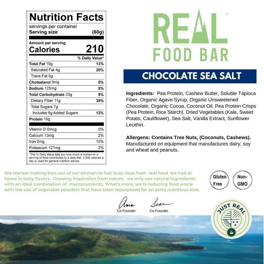 [Real Food Bar] Plant based Protein Bar Chocolate Sea Salt
